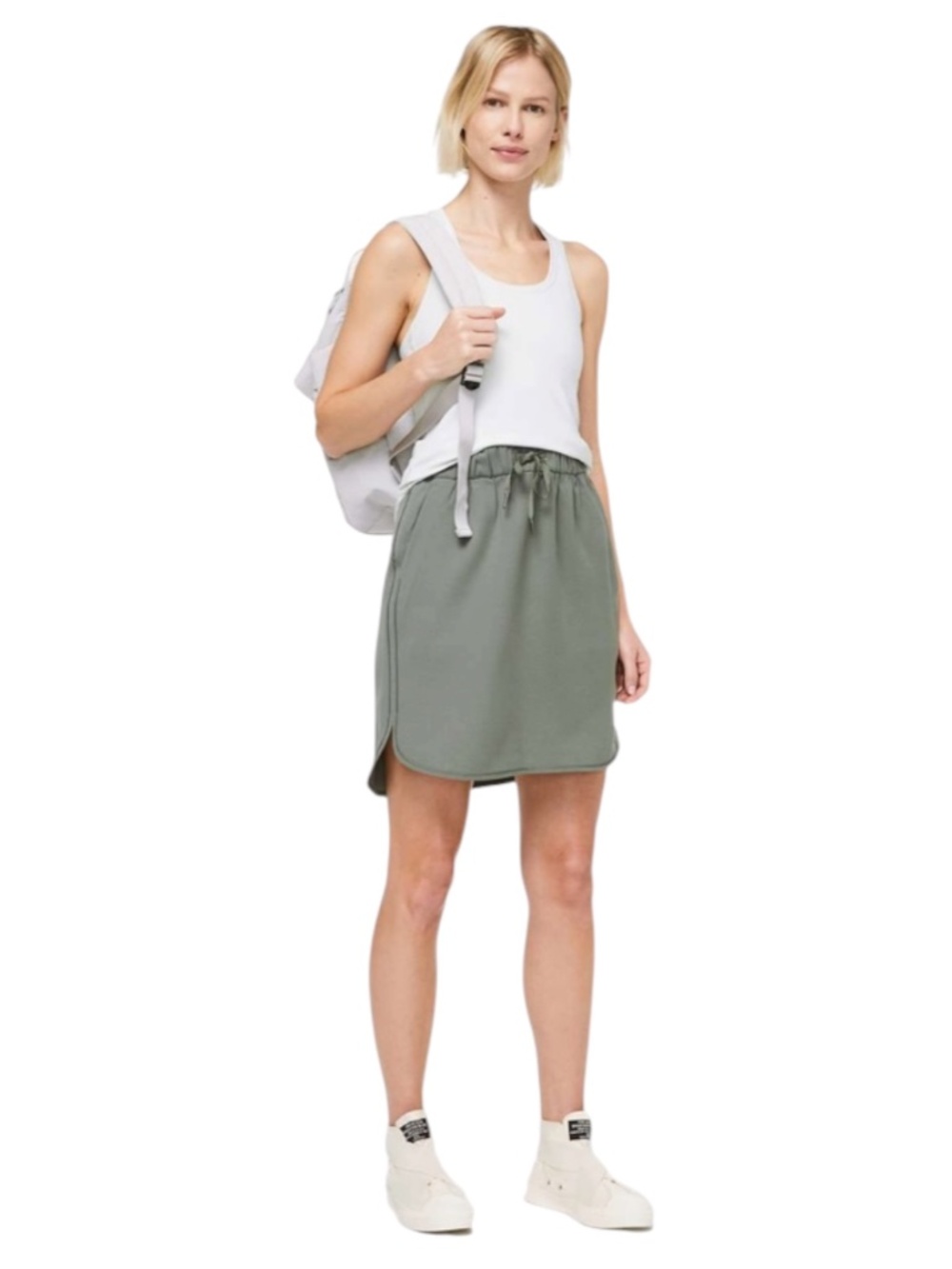 Sz 6 LULULEMON On The Fly Skirt Woven Grey Sage W8A87S
